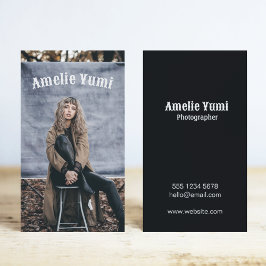 Vollständige Fotografie Foto Schwarz & Weiß Visitenkarte