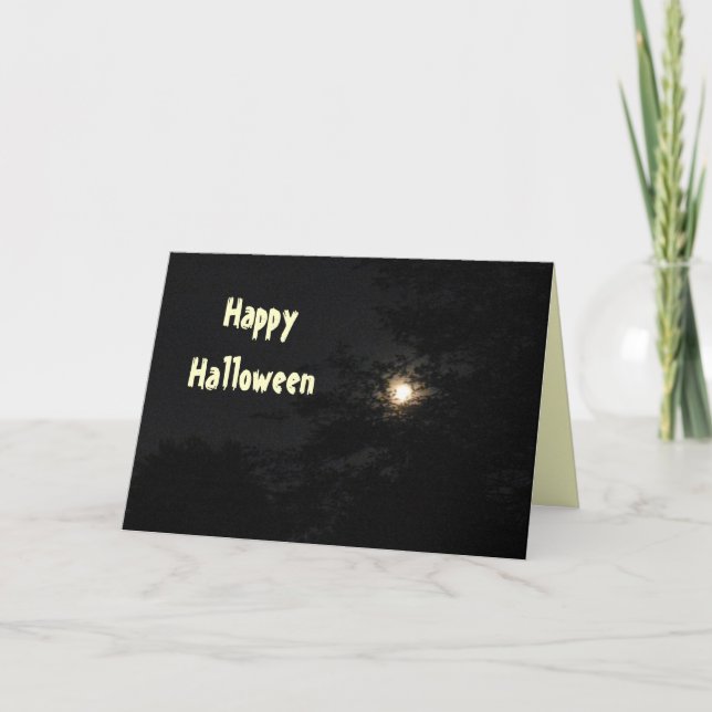 VOLLSTÄNDIGE MONDHALLOWEEN NACHT-Karte Karte (Vorderseite)