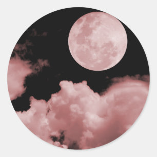 VOLLSTÄNDIGE MOONSCHLIESSUNGEN ROT RUNDER AUFKLEBER