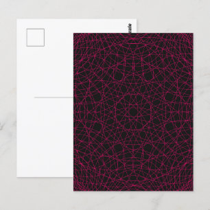 Vollständige Neon Grid Postcard (schwarz) - indivi Postkarte