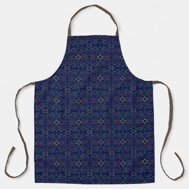 Vollständige Print-Schürze mit blauer Geometrie Schürze (Vorderseite)