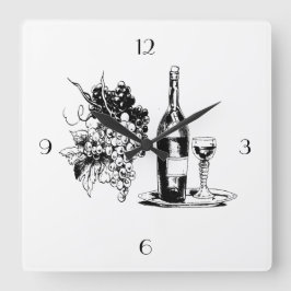 VOLLSTÄNDIGE WEINWANDSCHALTFLÄCHE QUADRATISCHE WANDUHR