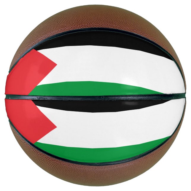 Vollständiger Basketball mit der Flagge Palästinas (Vorderseite)