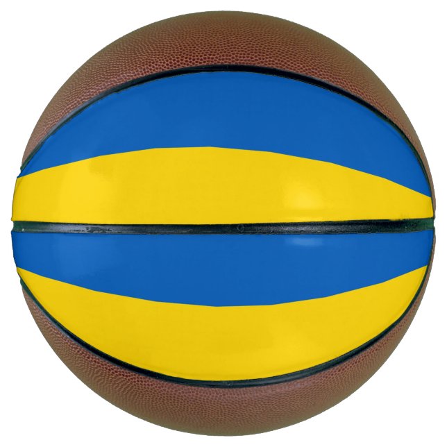 Vollständiger Basketball mit Flagge der Ukraine (Vorderseite)