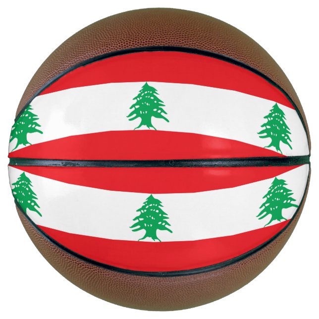 Vollständiger Basketball mit Flagge im Libanon (Vorderseite)