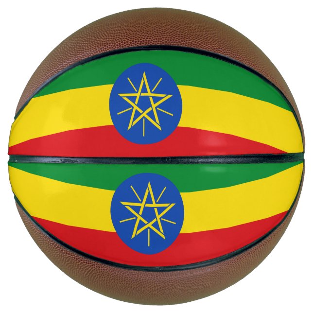 Vollständiger Basketball mit Flagge in Äthiopien (Vorderseite)