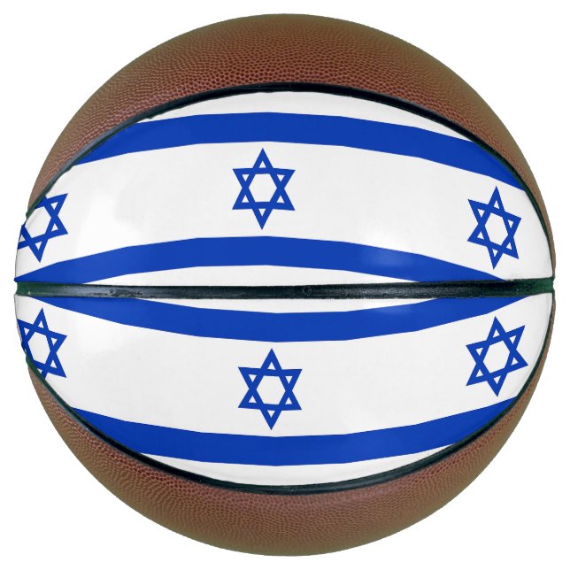 Vollständiger Basketball mit Flagge Israels (Vorderseite)