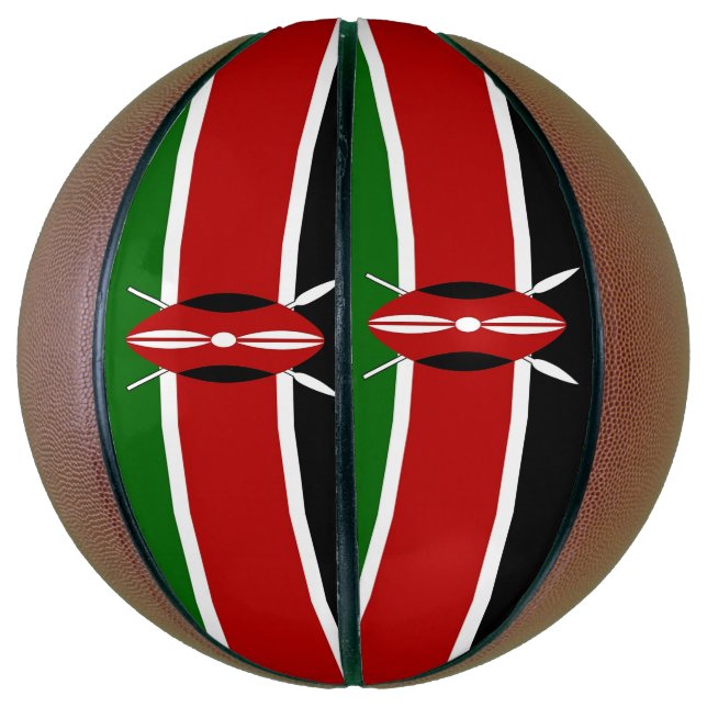 Vollständiger Basketball mit Flagge Kenias (Vertikal)