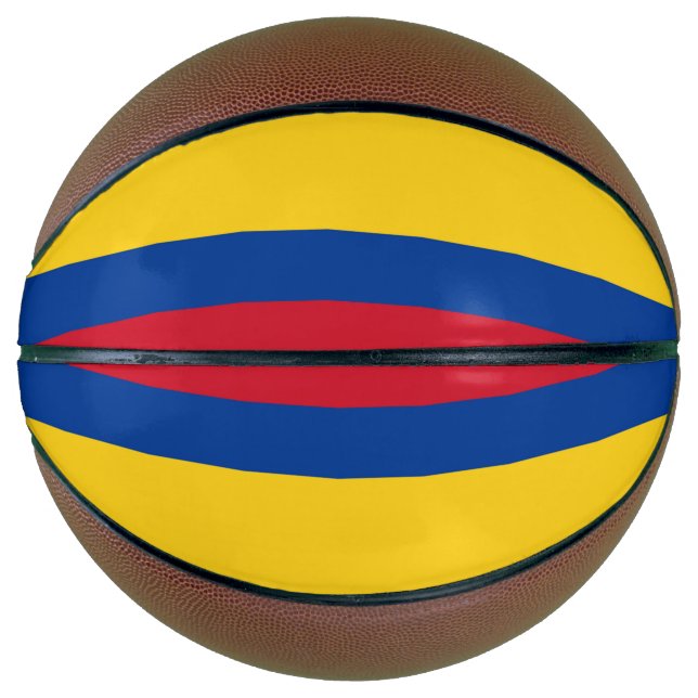 Vollständiger Basketball mit Flagge Kolumbiens (Vorderseite)