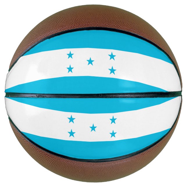 Vollständiger Basketball mit Flagge von Honduras (Vorderseite)