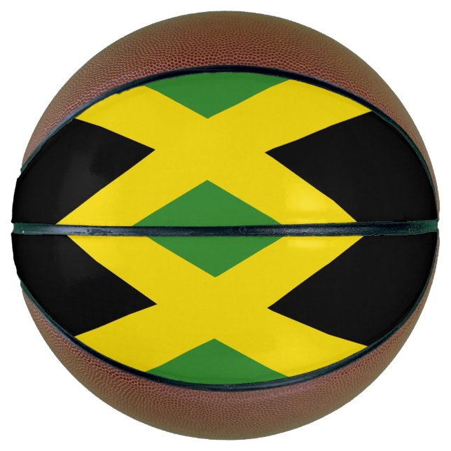 Vollständiger Basketball mit Flagge von Jamaika (Vorderseite)