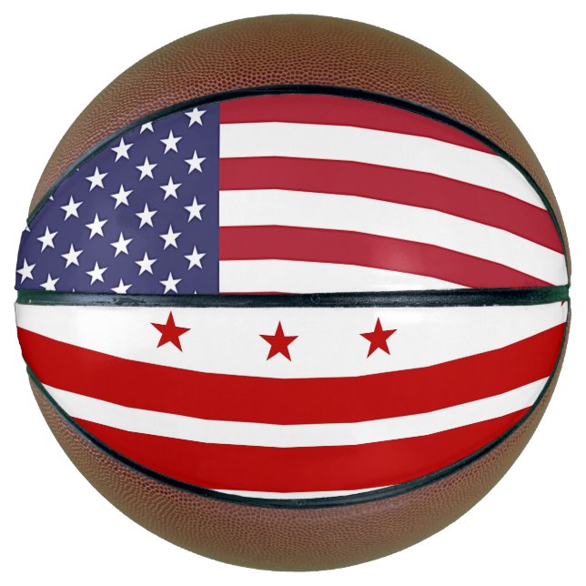 Vollständiger Basketball mit Flagge von Washington (Vorderseite)