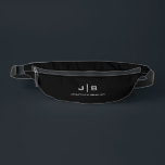 Vollständiger Name für Schwarzweiß-Monogramm Bauchtasche<br><div class="desc">Personalisiertes Fanny Pack mit Schwarzweiß-Monogramm</div>