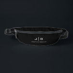 Vollständiger Name für Schwarzweiß-Monogramm Bauchtasche<br><div class="desc">Personalisiertes Fanny Pack mit Schwarzweiß-Monogramm</div>