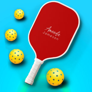 Vollständiger Name Minimal für Monogramm hellrot h Pickleball Schläger