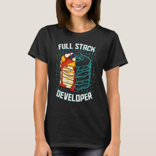 Vollständiger Stack-Entwickler Pancake Web Coder-P T-Shirt