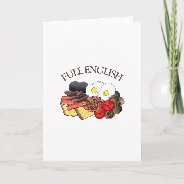 Vollständiges englisches Frühstück UK Britische Kü Karte (Vorderseite)