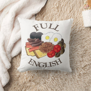 Vollständiges englisches Frühstück UK Britische Kü Kissen
