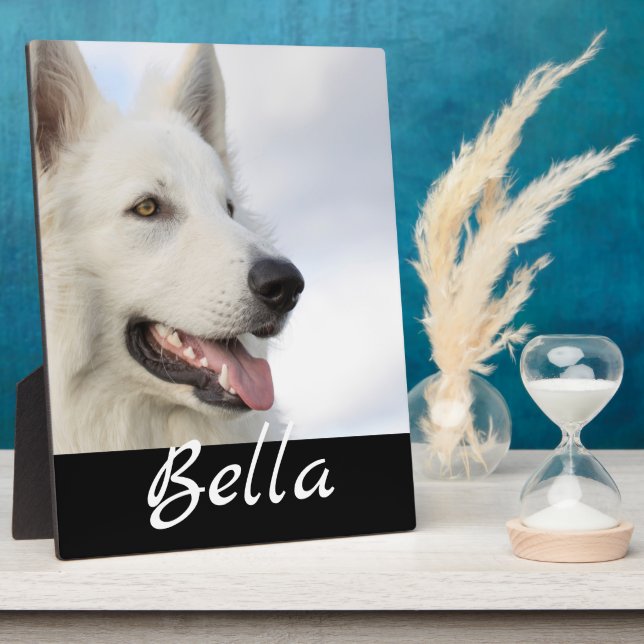 Vollständiges Foto Haustier Hund Individuelle Name Fotoplatte (Seite)