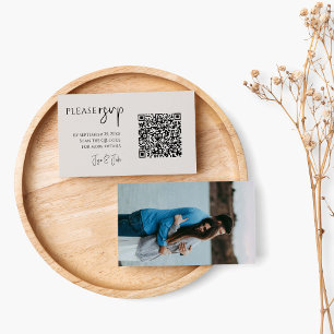 Vollständiges Foto und QR-Code für Hochzeiten RSVP Begleitkarte