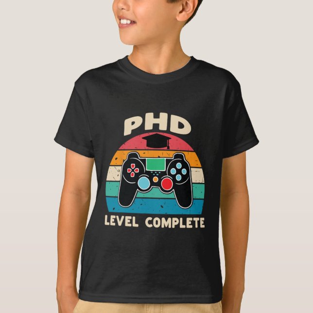 Vollständiges Geschenk für den Abschluss von Phd L T-Shirt (Vorderseite)