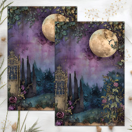 VOLLSTÄNDIGES MOON- UND GARTENDEKOUPAGE-TISSUPAPIE SEIDENPAPIER
