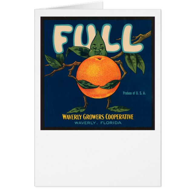 Vollständiges Orangefarbenes Kratetikett (Vorne)