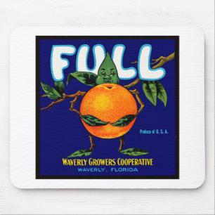 Vollständiges Orangefarbenes Kratetikett Mousepad