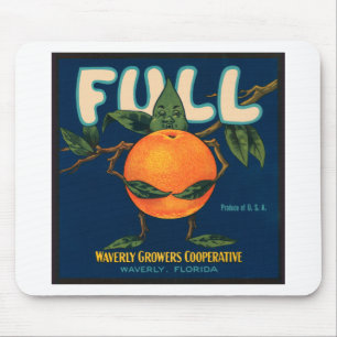 Vollständiges Orangefarbenes Kratetikett Mousepad