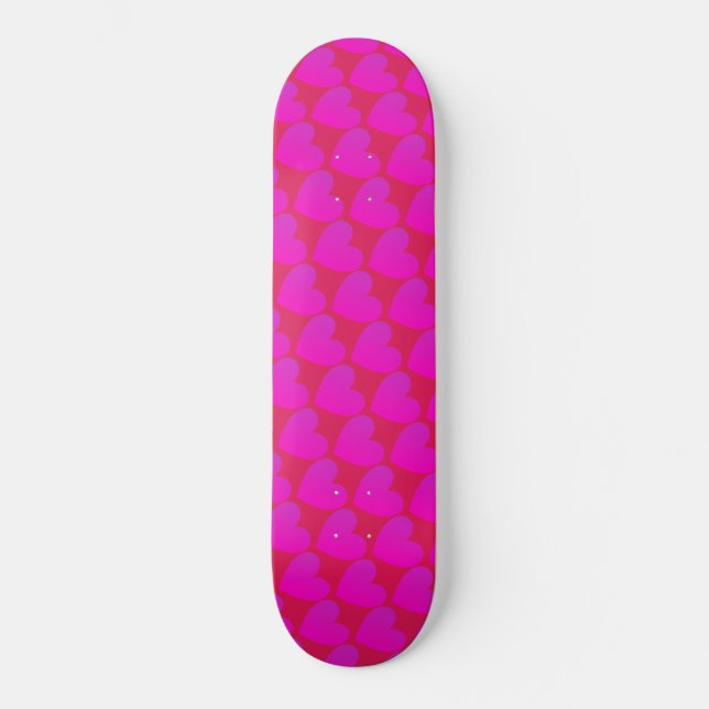 Vollständiges rosafarbenes Skateboard für Herz (Vorderseite)