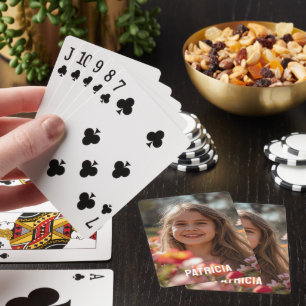 Vollständiges vertikales Foto-Script Custom Name Spielkarten