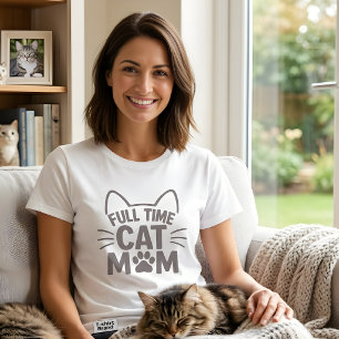 Vollzeit-Katzinmutter Pfotenabdruck Süße Katzenlie T-Shirt