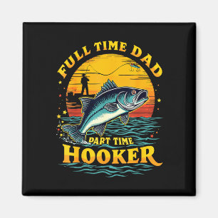 Vollzeit-Vater Teilzeit-Vater Fisch-Fan Bassangeln Magnet