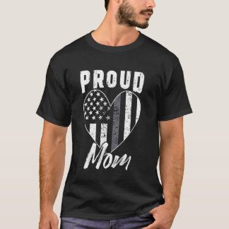 Vollzugsbeamtin Mama Mutter Herz Amerikanische Fla T-Shirt