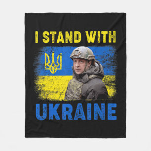 Volodymyr Zelensky I Stand mit der Ukraine Fleecedecke