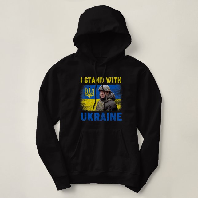 Volodymyr Zelensky I Stand mit der Ukraine  Hoodie (Design vorne)