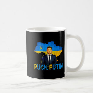Volodymyr Zelensky Puck Futin Meme I Stand with UK Kaffeetasse