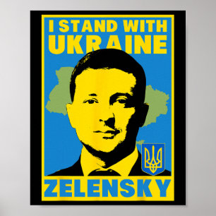 Volodymyr Zelensky Ukraine Ukrainische Flagge Shir Poster