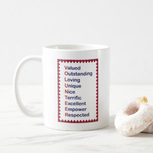 Volontaire Coeurs rouges Typographie Café Mug