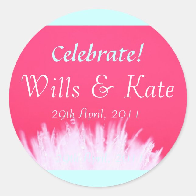 Volontés et Stickers de mariage royal Kate (Devant)