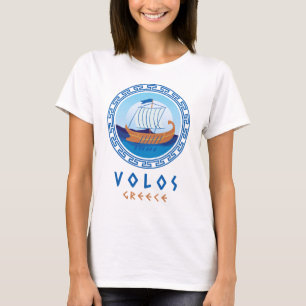 Volos, Griechenland Griechisches Schiff Design Dam T-Shirt
