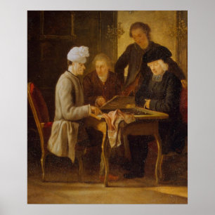 Voltaire beim Schach Poster