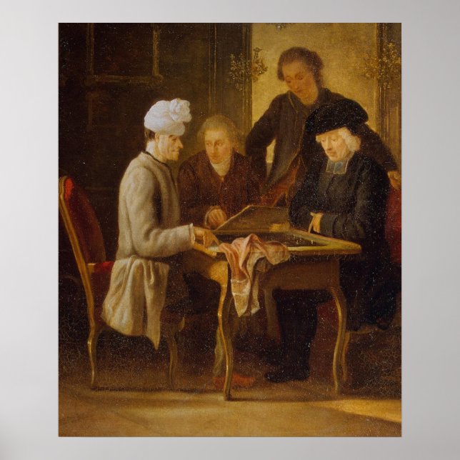 Voltaire beim Schach Poster (Vorne)