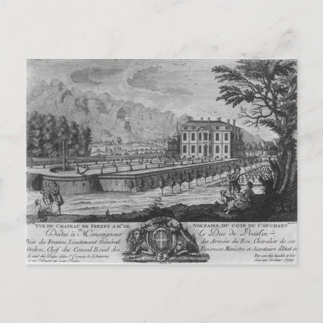 Voltaire-Haus in Ferney, Westseite Postkarte (Vorderseite)