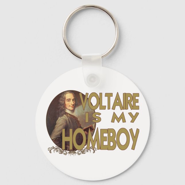 Voltaire ist mein Hausmann Schlüsselanhänger (Vorderseite)