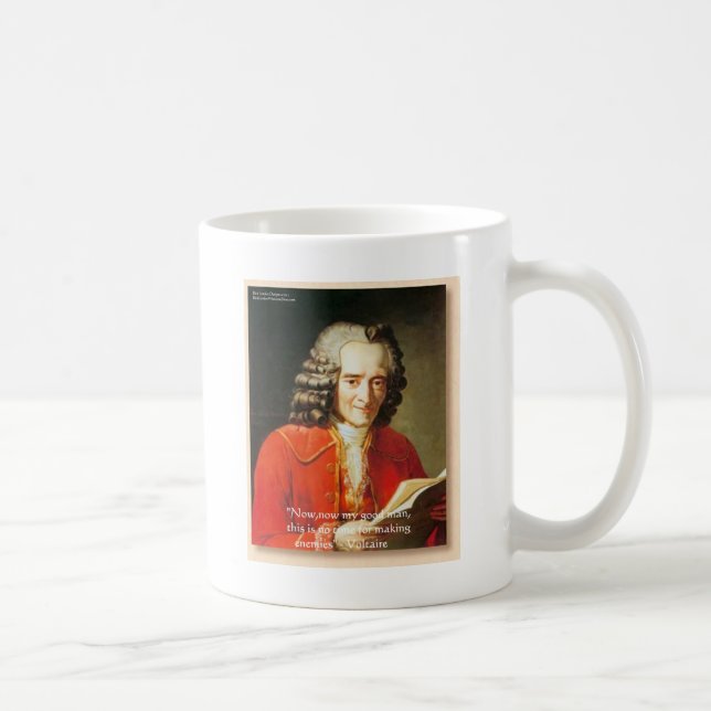 Voltaire "No Enemies" Weisheit Zitat Geschenke T-S Kaffeetasse (Rechts)
