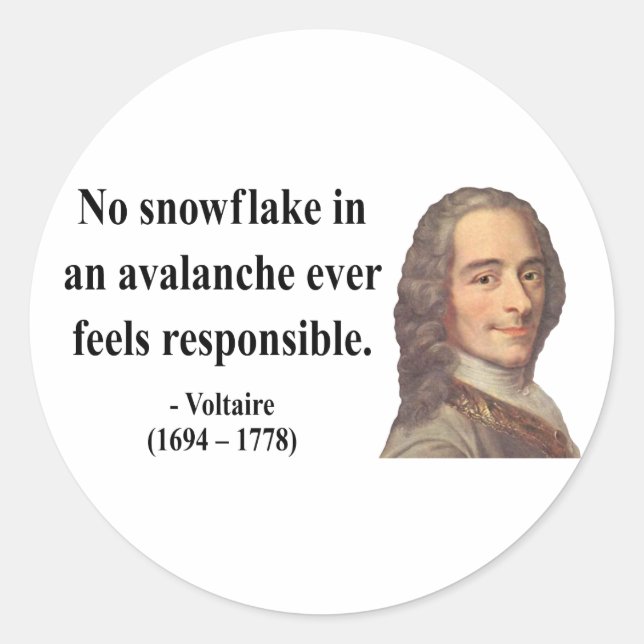 Voltaire Quote 6b Runder Aufkleber (Vorderseite)