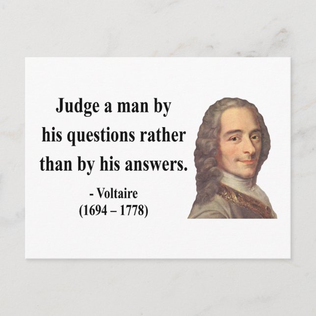 Voltaire Quote 8b Postkarte (Vorderseite)