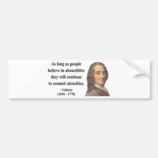 Voltaire Zitat 2b Autoaufkleber (Vorne)