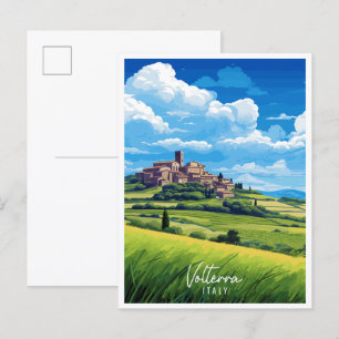 Voltera Italien Vintage Reise Illustration Postkarte